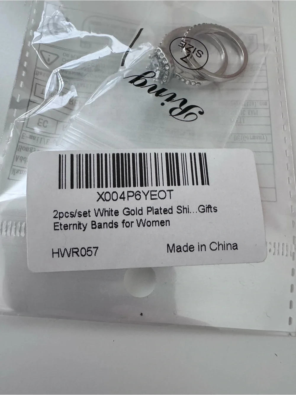 White Gold Plated Halo Ring Set Size 7 Bridal Wedding Engagement New